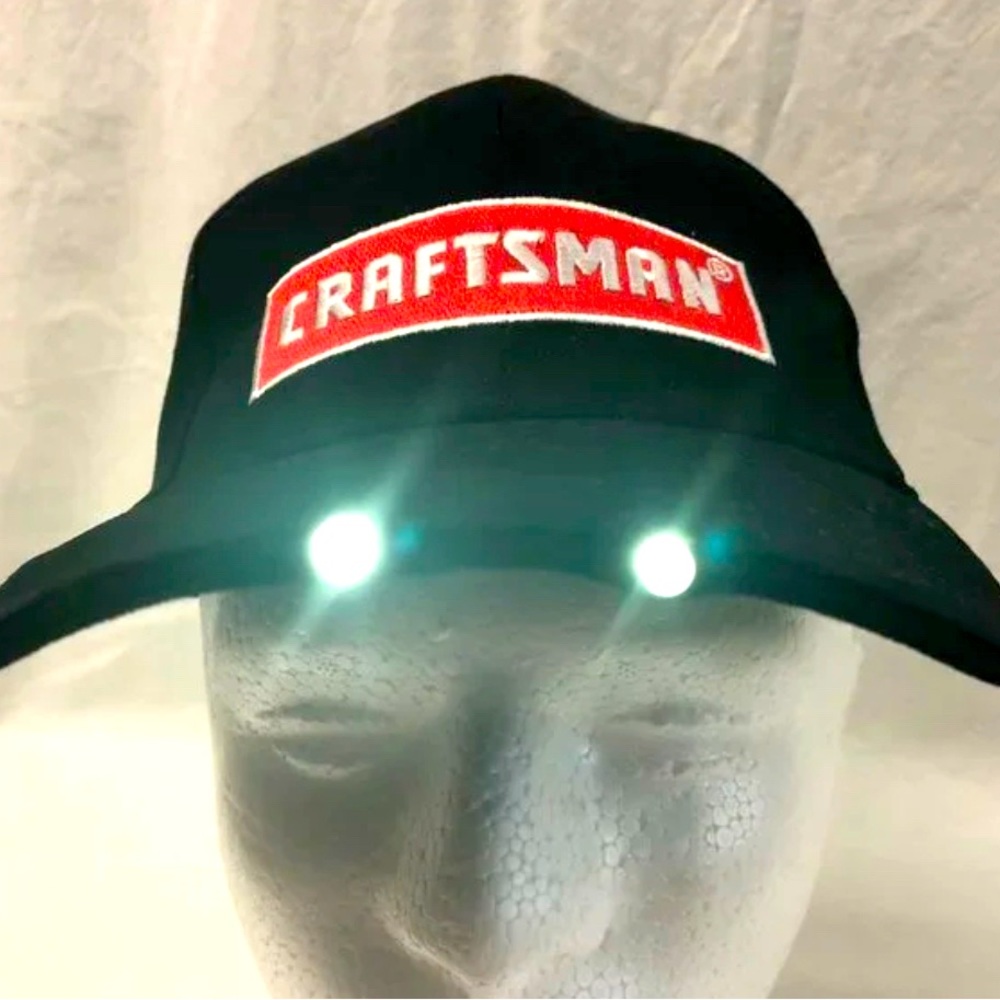CRAFTSMAN BLACK AND RED, LED LIGHTED HAT